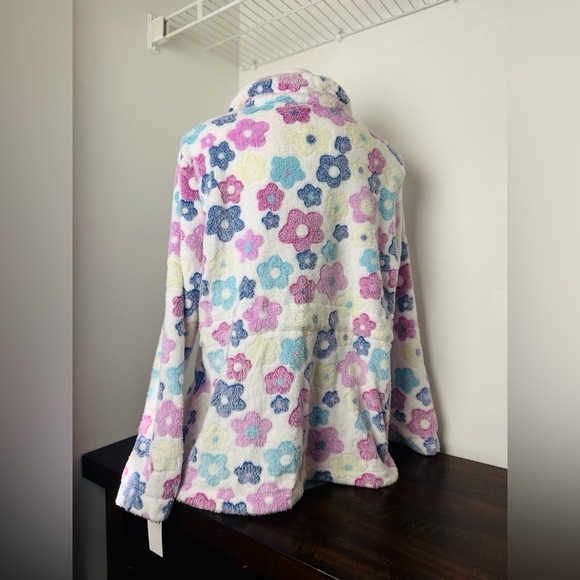 Floral Zip Up Long Sleeve Boutique Teddy Coat with Pockets - NWT 2XL - Picture 9 of 10